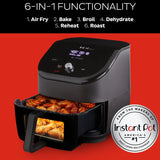 Vortex Plus 6-quart ClearCook Air Fryer with text "6-in-1 functionality"