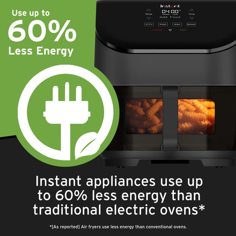  text that says instant appliances use up to 60% less energy than traditional electric ovens