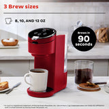  Instant Solo Maroon Single Serve Coffee Maker with text 3 brew sizes