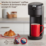  Instant French Dark Roast 30 Compostable Coffee Pods with text works in instant coffeemakers &amp; brewers that accept k-cup