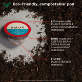  Instant French Dark Roast 30 Compostable Coffee Pods with text ecofriendly, compostable pod