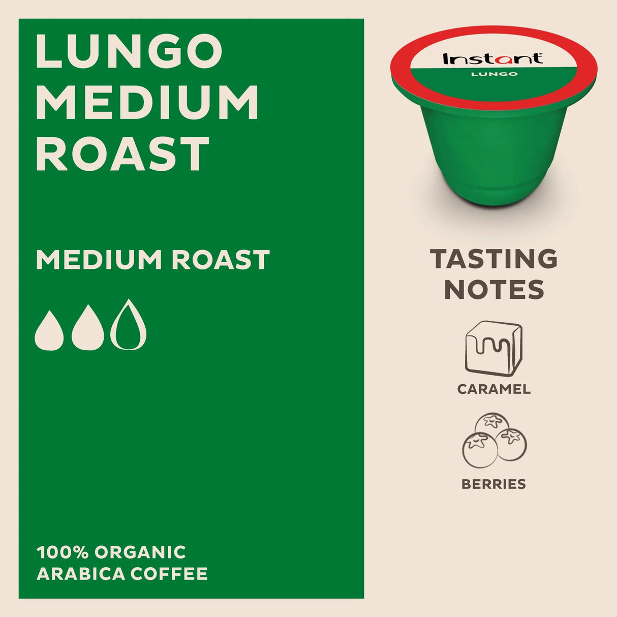  lungo medium roast coffee pod tasting notes caramel berries