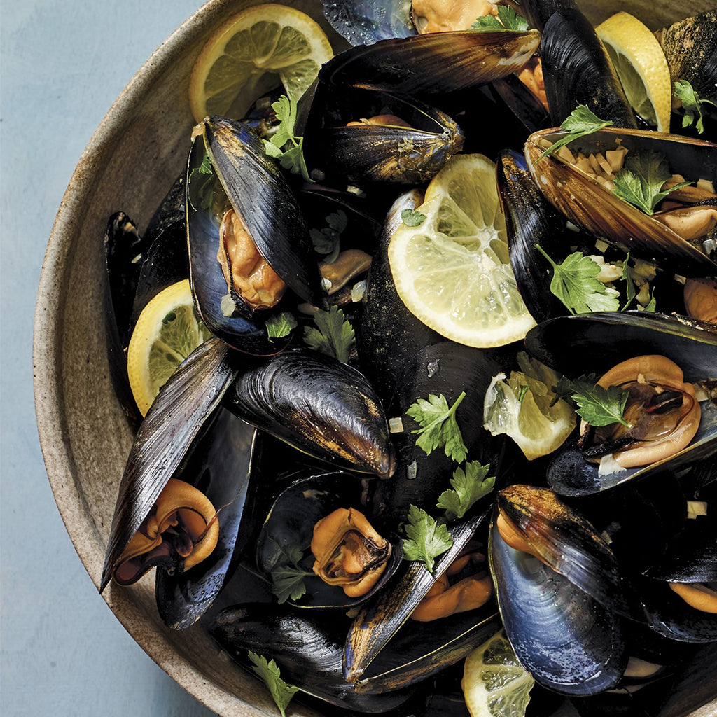 Garlicky Mussels