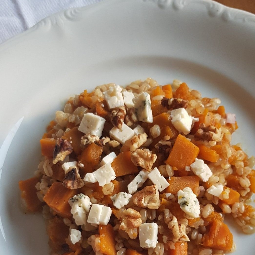 Squash, Blue Cheese and Walnut Motinotto