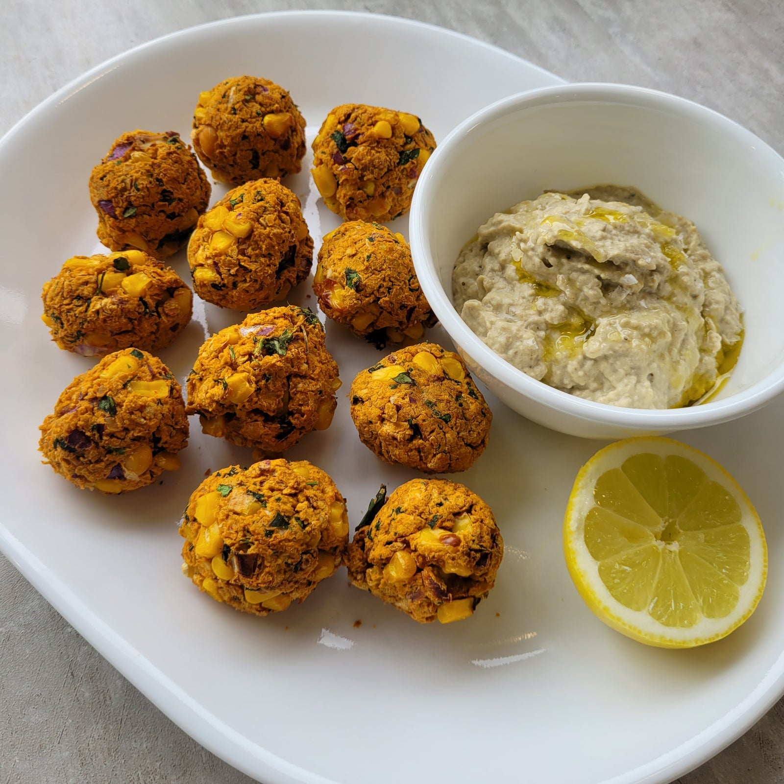 Crispy Falafel and Baba Ganoush