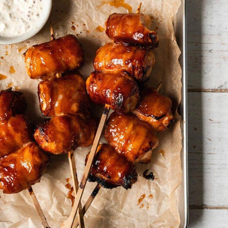 BBQ Chicken and Bacon Skewers