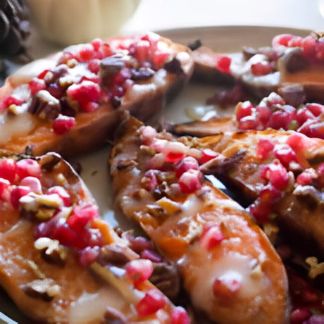 Roasted Sweet Potatoes with Toasted Marshmallow and Pomegranate