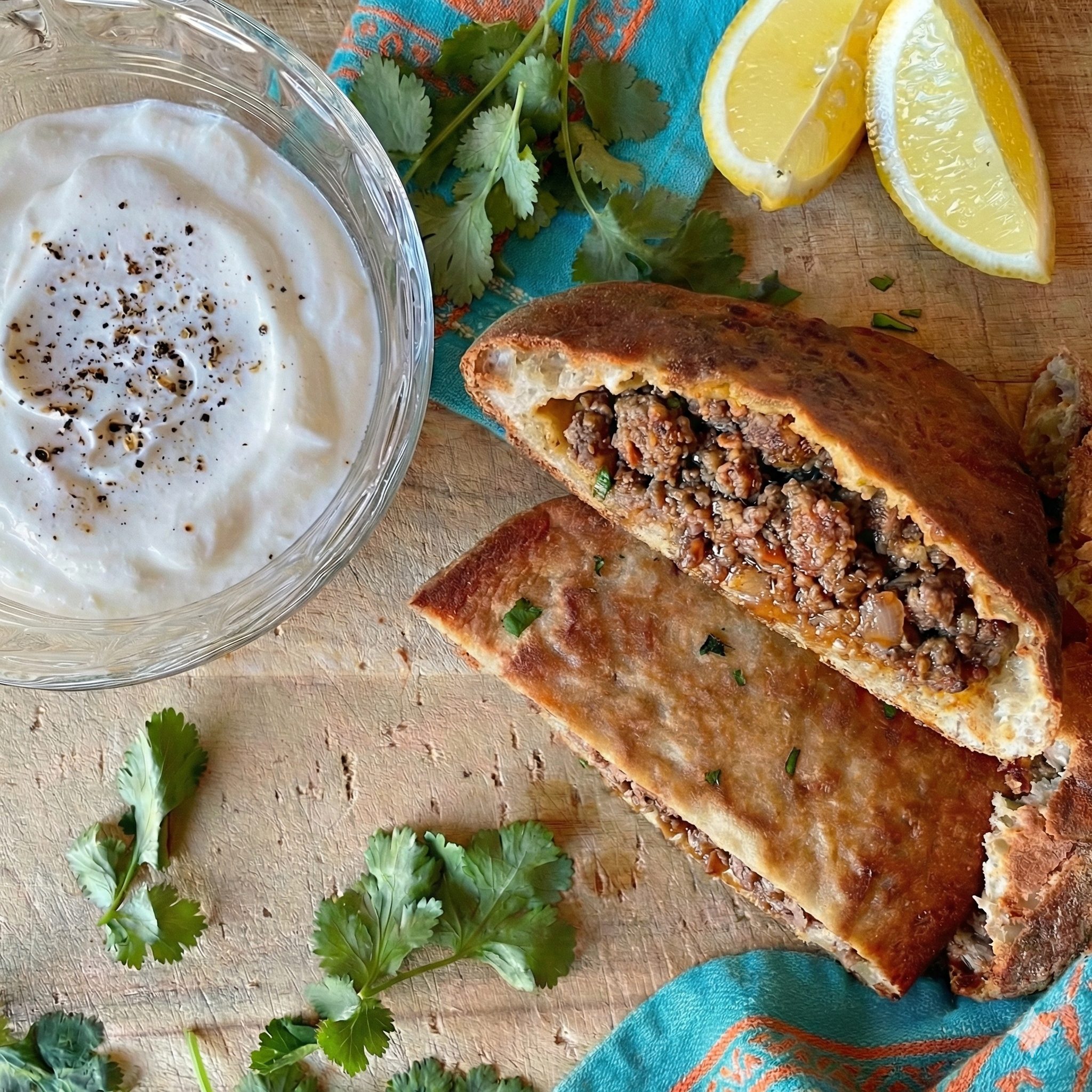 Beef Arayes with Garlic Yogurt Sauce