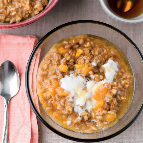 Breakfast Farro with Cardamom and Dried Apricots