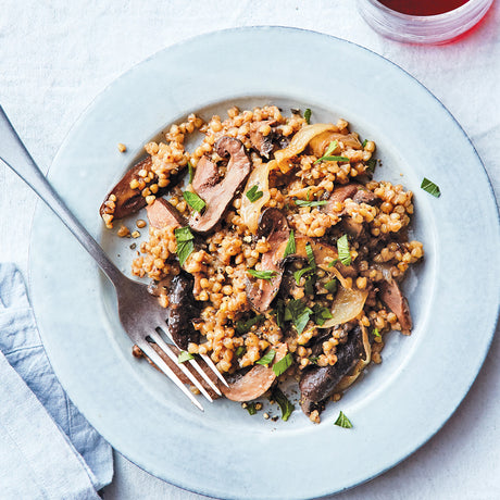 Buckwheat Pilaf with Mushrooms and Caramelized Onions