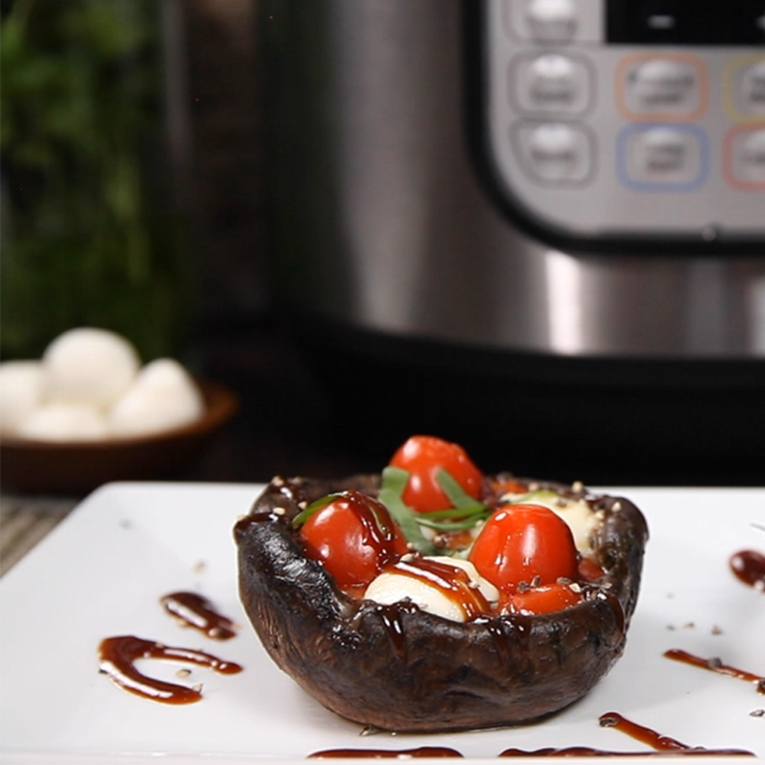 Caprese Garlic Butter Portobellos Instant Pot