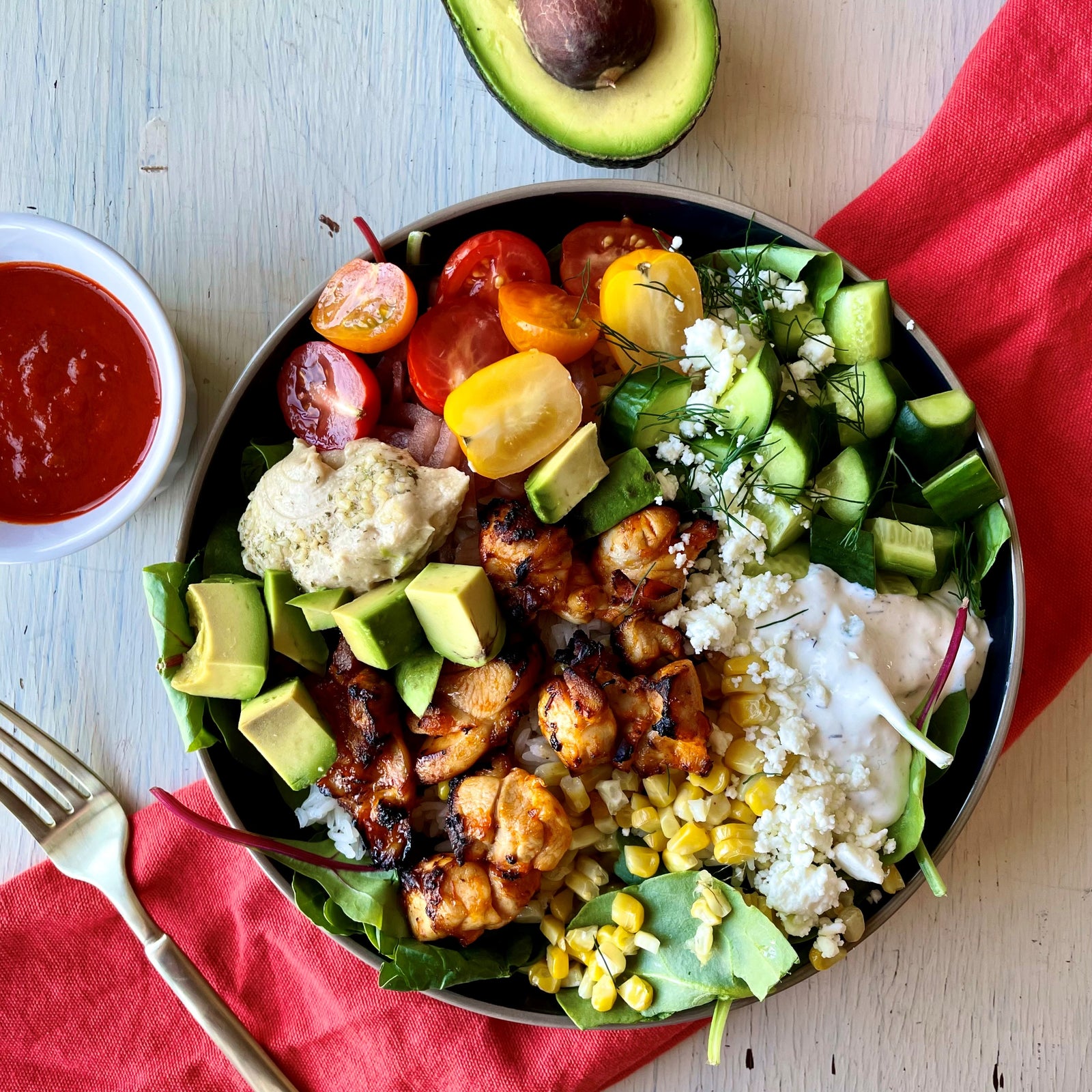 Cava Harissa Chicken Avocado Bowl