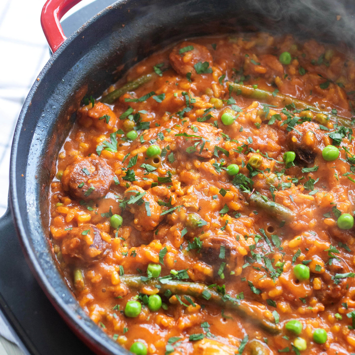 Spanish Chicken and Chorizo Paella Instant Pot