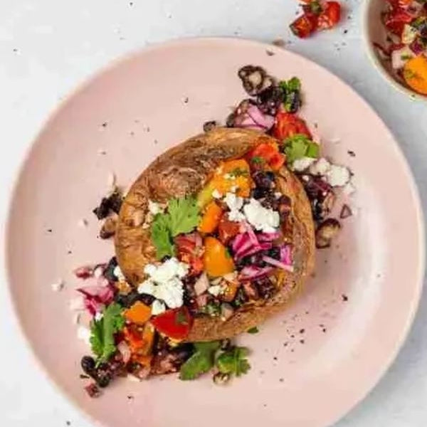 Crispy Black Bean Baked Potato