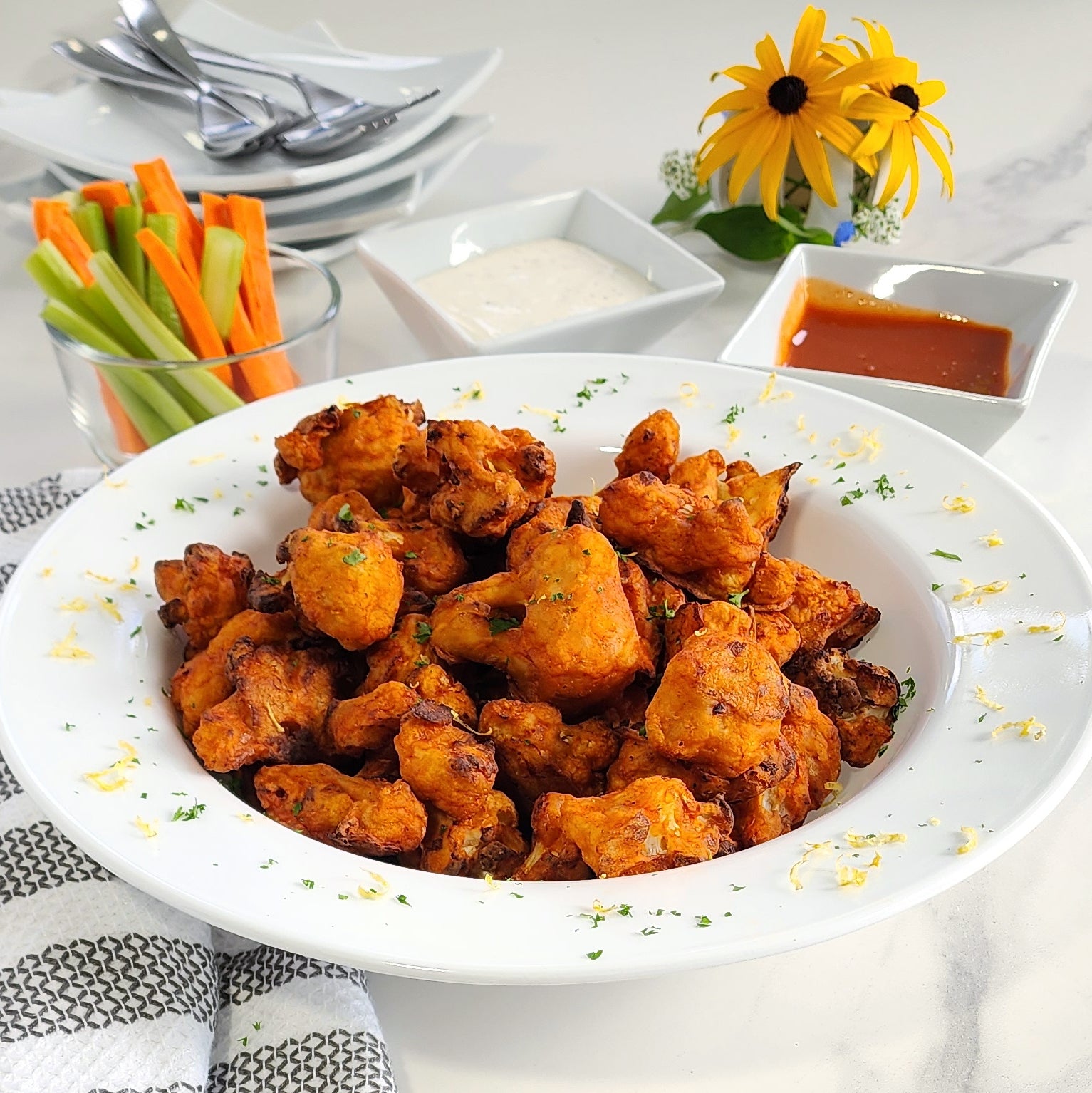 Crispy Buffalo Cauliflower Bites