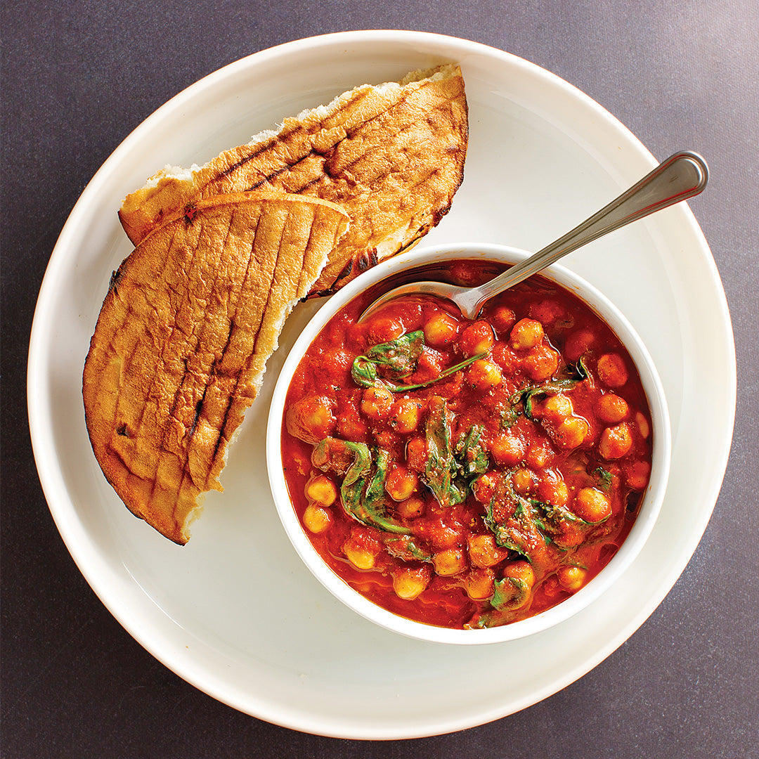 Curried Chickpeas with Spinach
