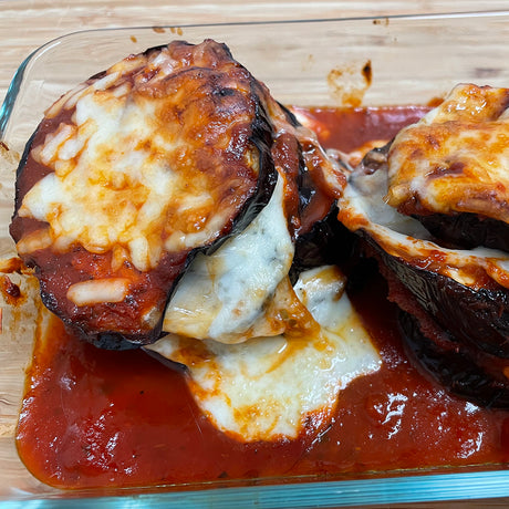 Instant Vortex Plus Dual Basket ClearCook Air Fryer - Eggplant Provolone Tower in Marinara Sauce