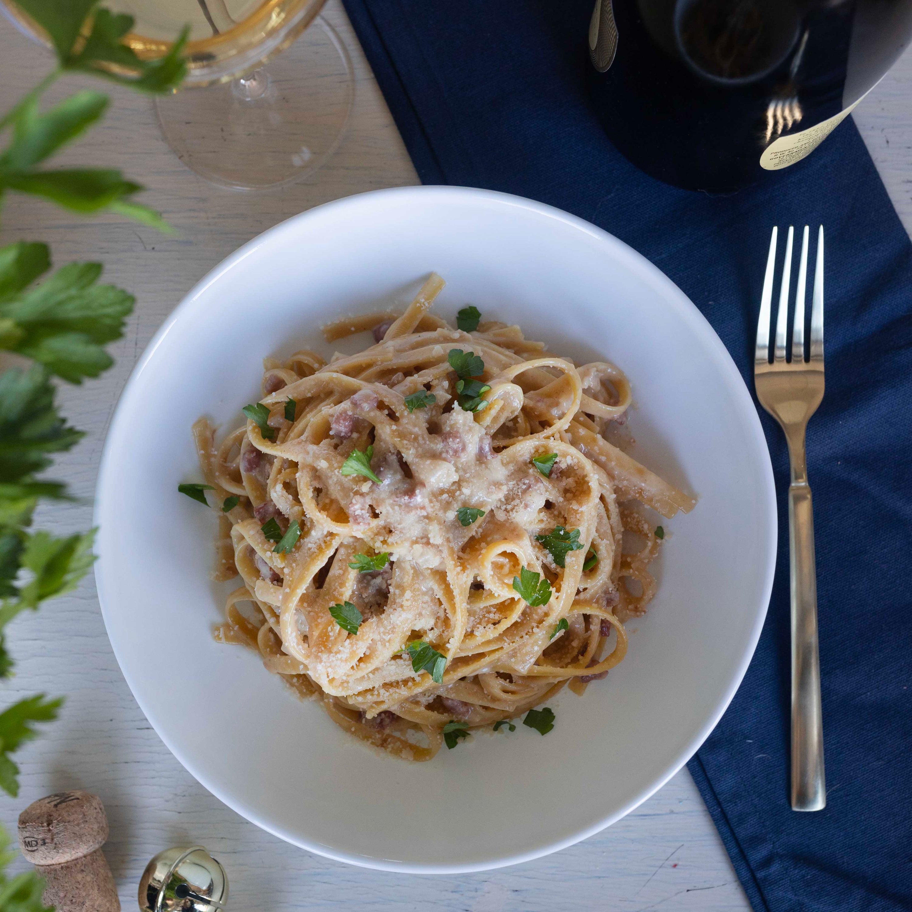 Fettuccine with Champagne Cream Sauce