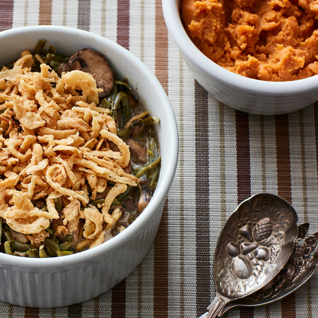 From Scratch Holiday Green Bean Casserole and  Mashed Butternut Squash