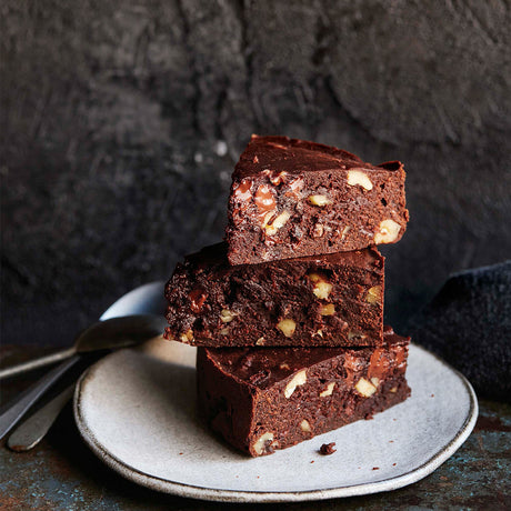 Fudge Brownie Cake with Toasted Walnuts