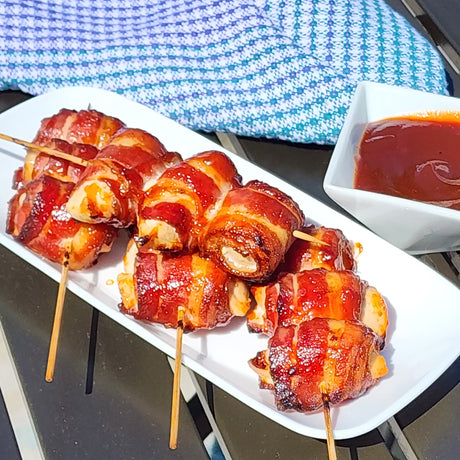 Honey BBQ Chicken Bacon Skewers