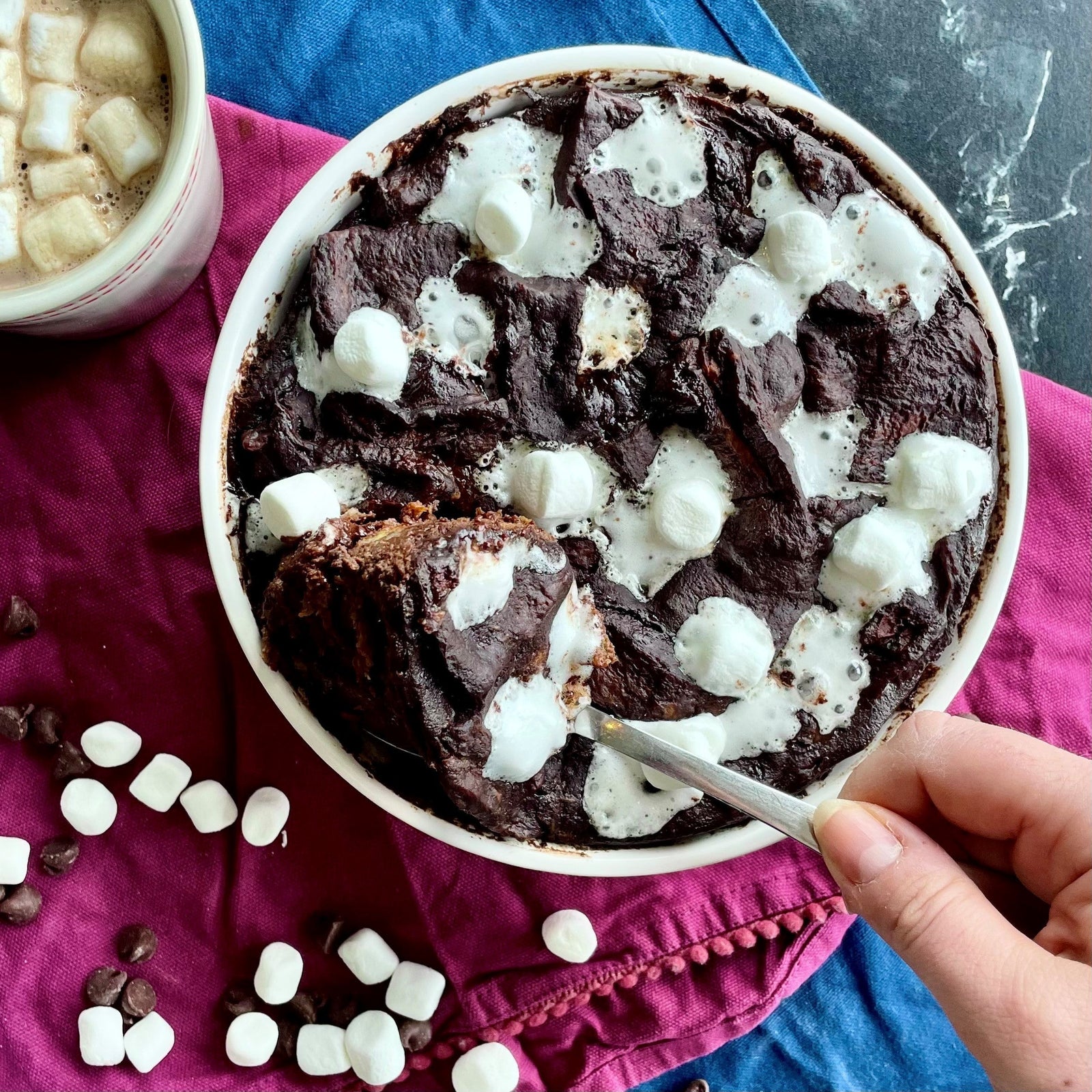 Hot Cocoa Bread Pudding