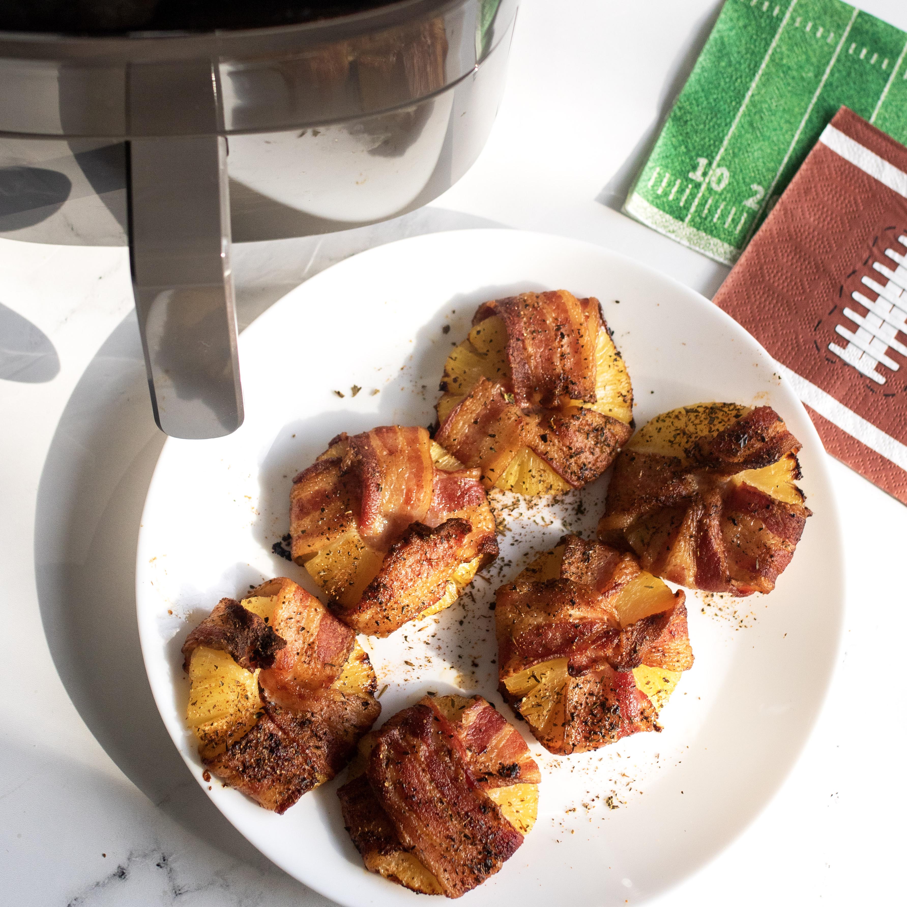 Instant Vortex Air Fryer Bacon Wrapped Cajun Pineapple Rings Instant Pot