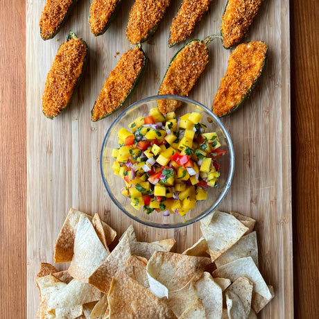 Instant Vortex Dual Basket Air Fryer - Jalapeno Poppers and Tortilla Chips with Mango Salsa