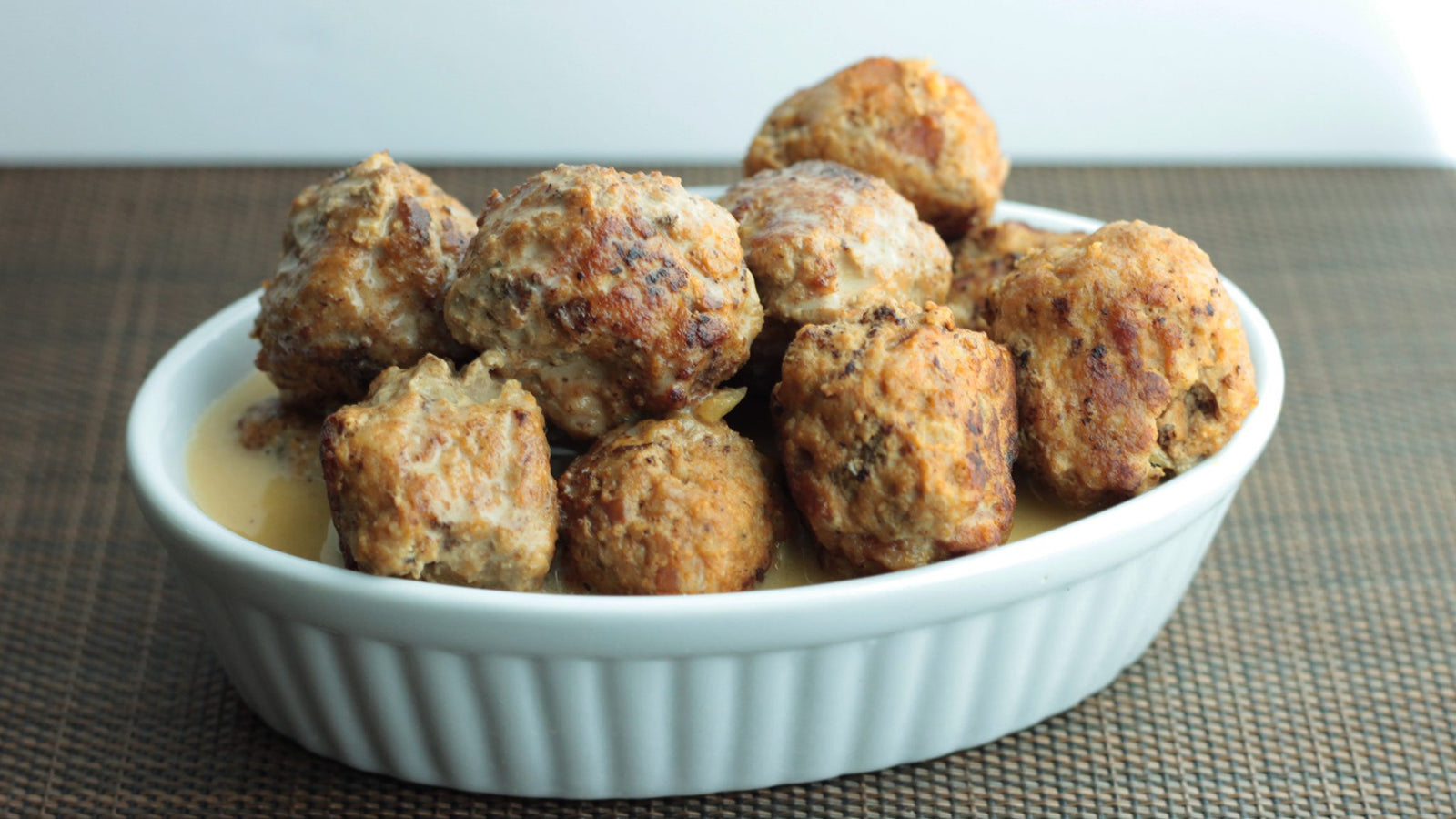 Keto Pork Meatball Bites with Cream Sauce