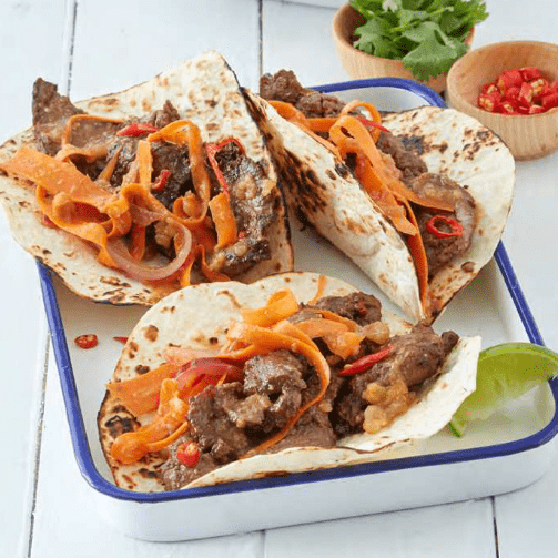 Korean Tacos with Quick Pickled Carrots