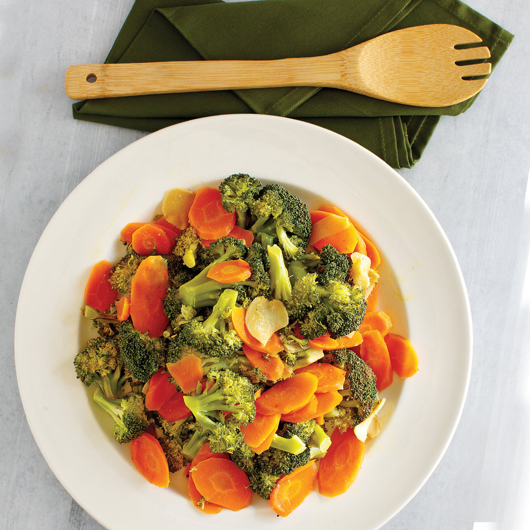 Lemon Ginger Broccoli and Carrots