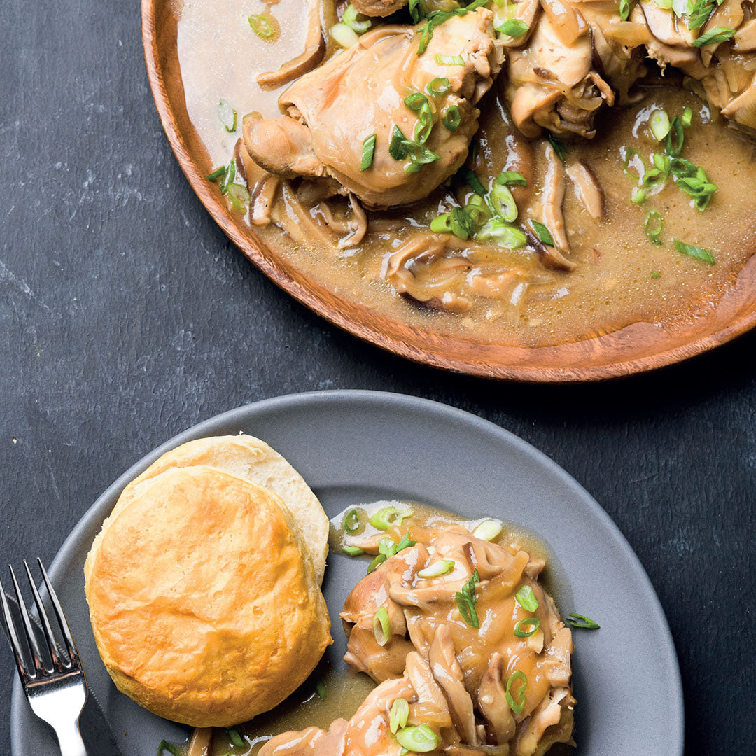 Miso and Bourbon Smothered Chicken