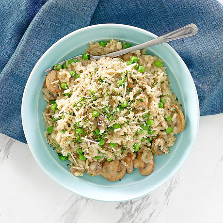 Parmesan-Mushroom Risotto with Peas