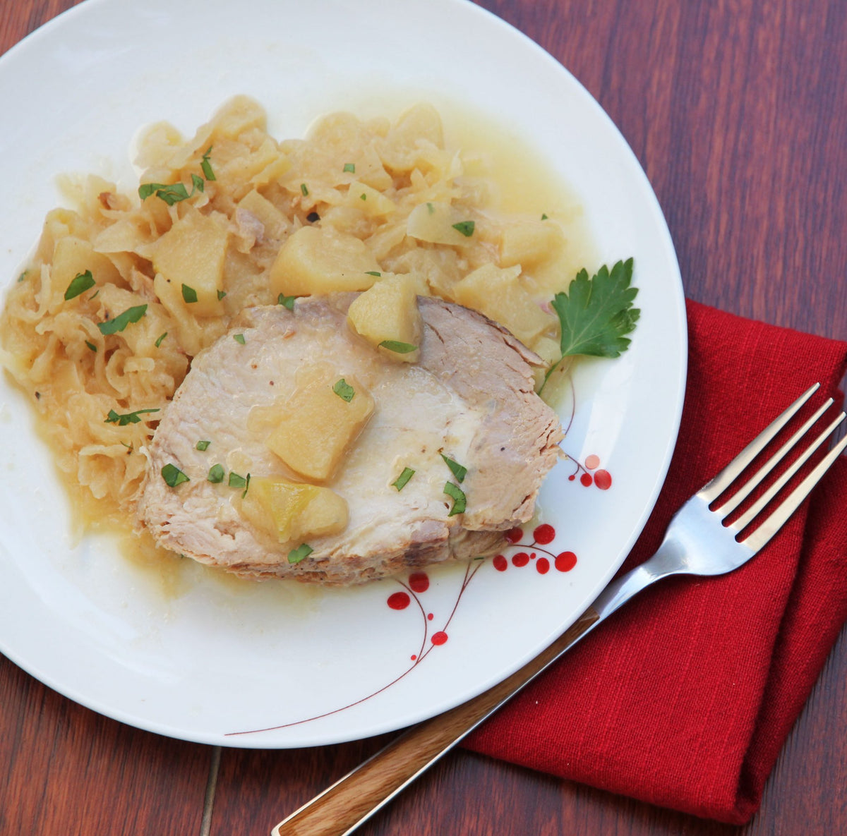 Pork Loin with Sauerkraut and Apples - Instant Pot