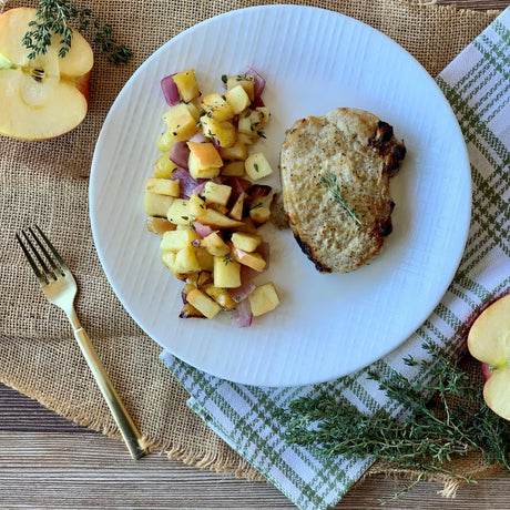 Air Fried Pork Chop with Roasted Apples