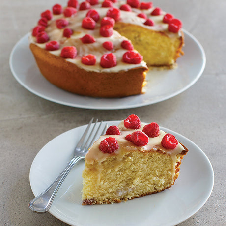 Raspberry Cake with Lemon Glaze