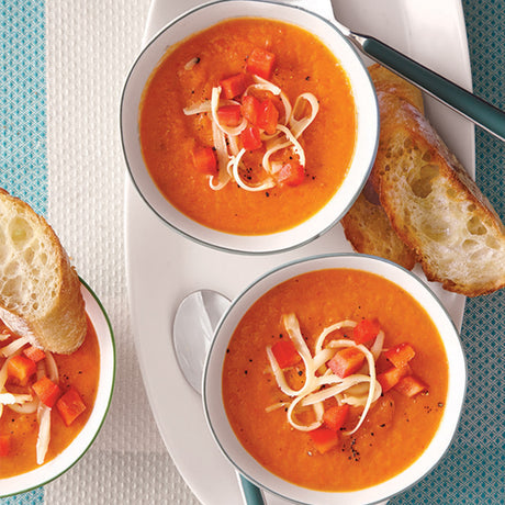 Red Pepper Soup with Gouda