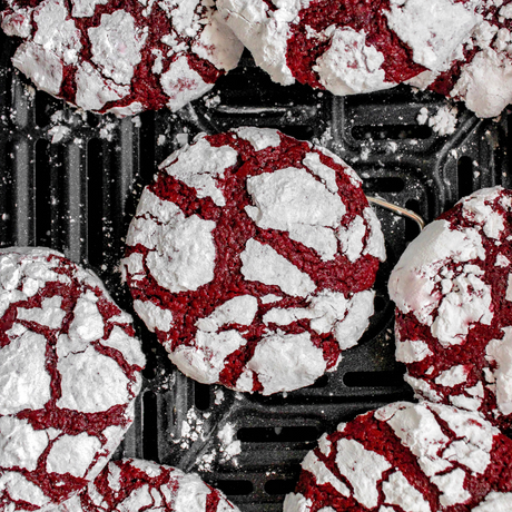 Red Velvet Crinkle Cookies