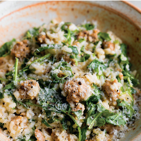 Risotto with Sausage and Arugula