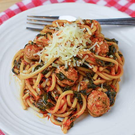 Sausage and Spinach Spaghetti
