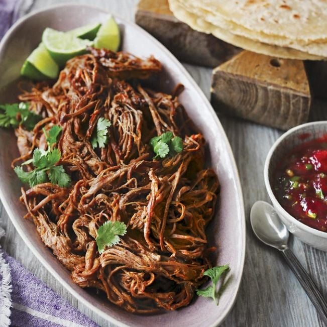 Slow Cooked Marinated Flank Steak With Cranberry-Raspberry Salsa