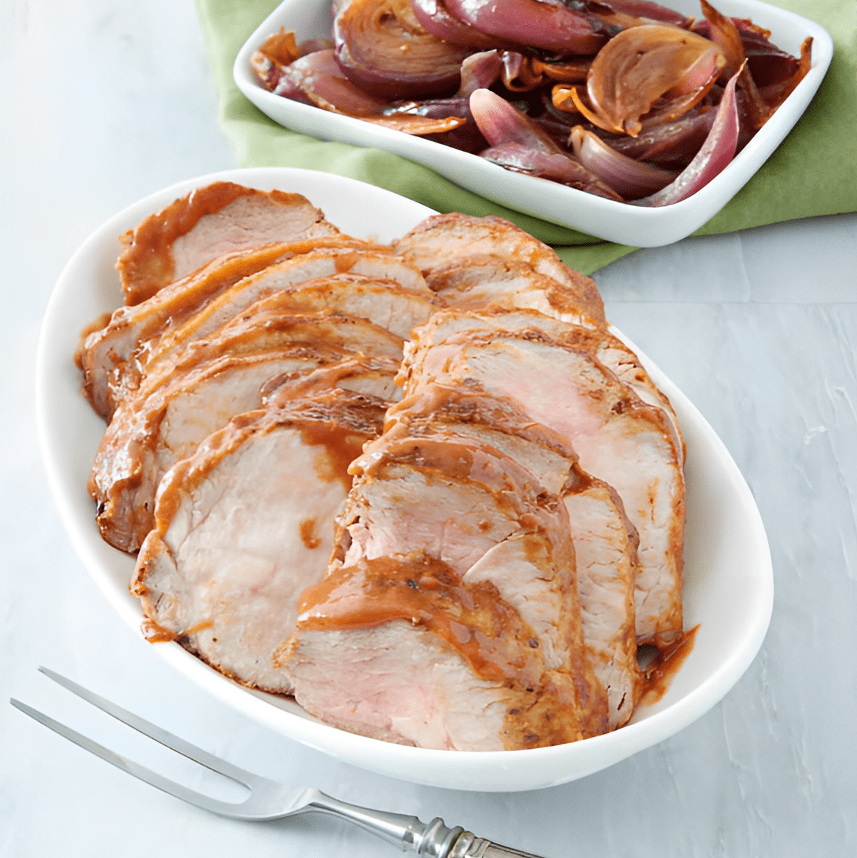 Spiced Pork Tenderloin with Barbecued Red Onions