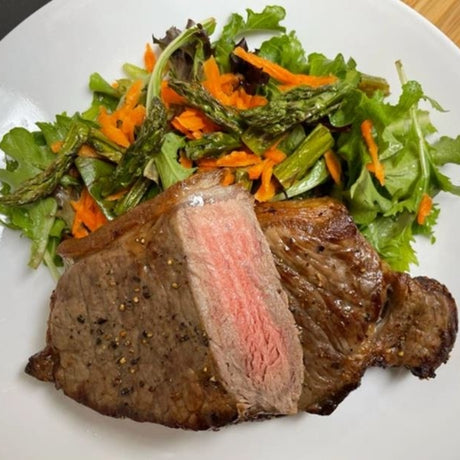 Striploin Steak With Roasted Asparagus Salad