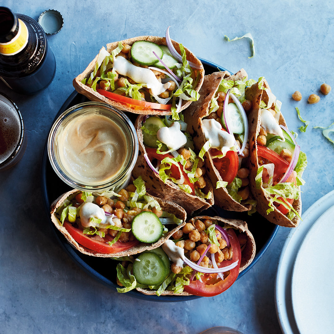 Falafel-Spiced Chickpea Pita Pockets