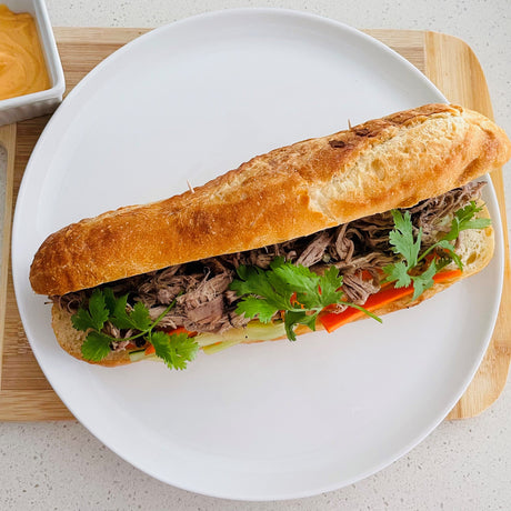 Slow Cooked Vietnamese Pulled Pork Banh Mi