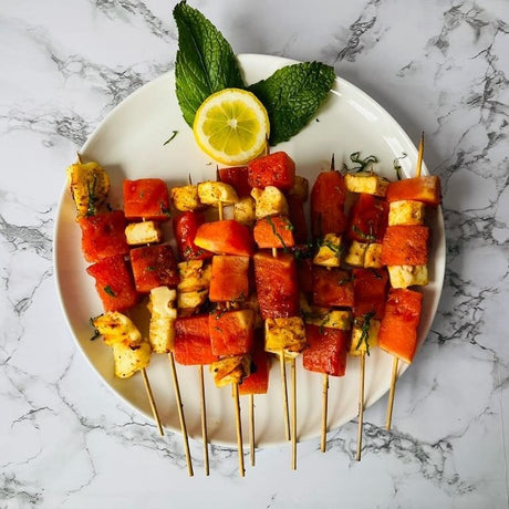 Watermelon and Halloumi Cheese Skewers