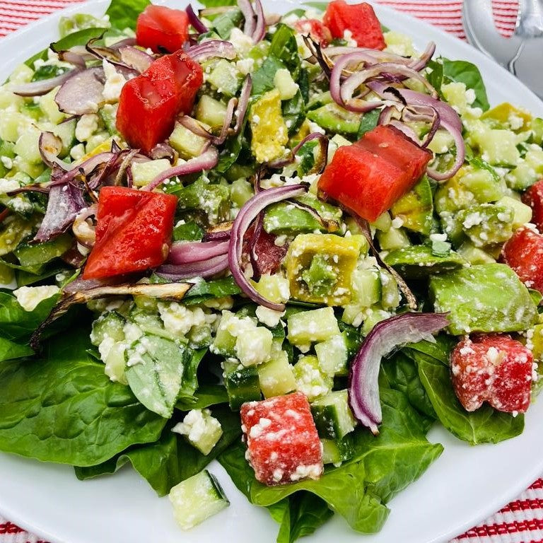 Grilled Watermelon and Avocado Salad