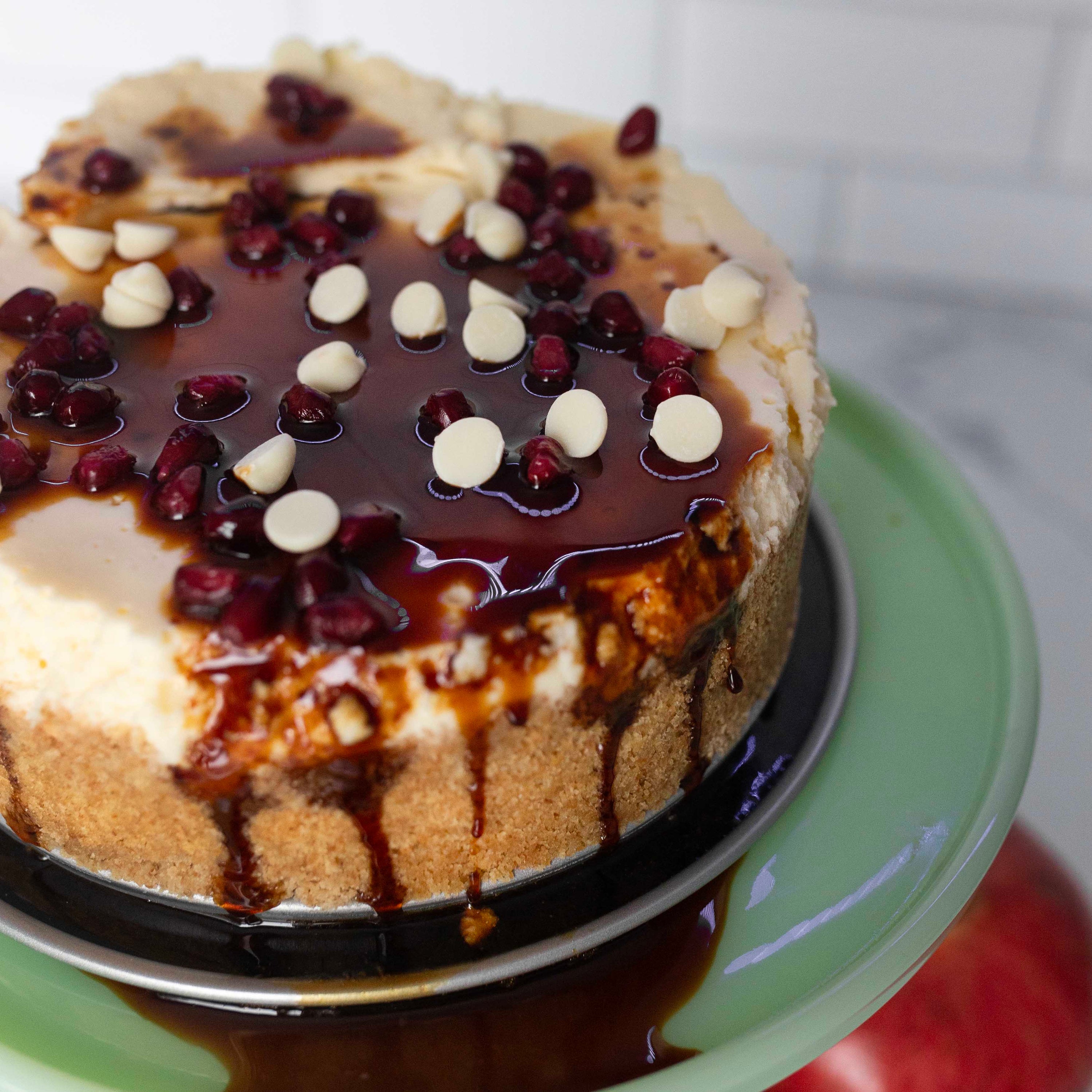 White Chocolate Pomegranate Cheesecake