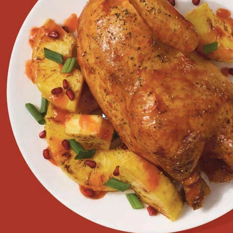 Pineapple and Chili Halved Roasted Chicken