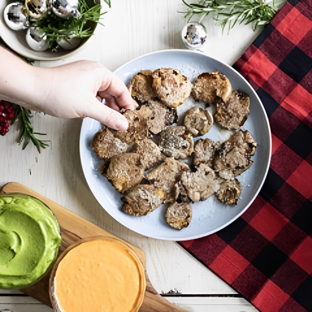 Crispy Smashed Potatoes with Dipping Sauces